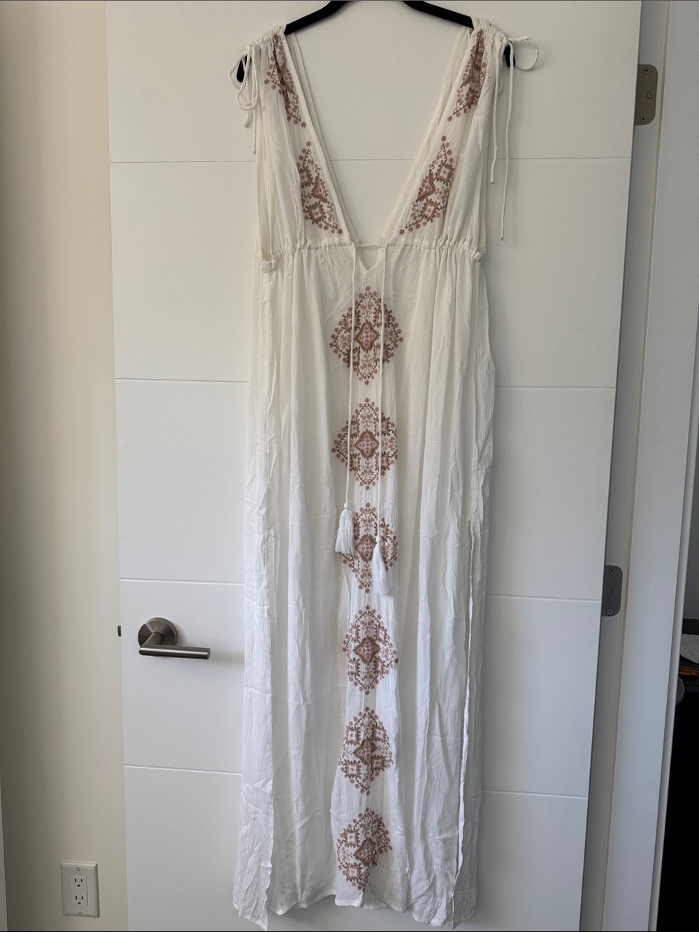 O'Neill Floral Maxi Dress in White & Pink Size Medium
